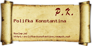 Polifka Konstantina névjegykártya